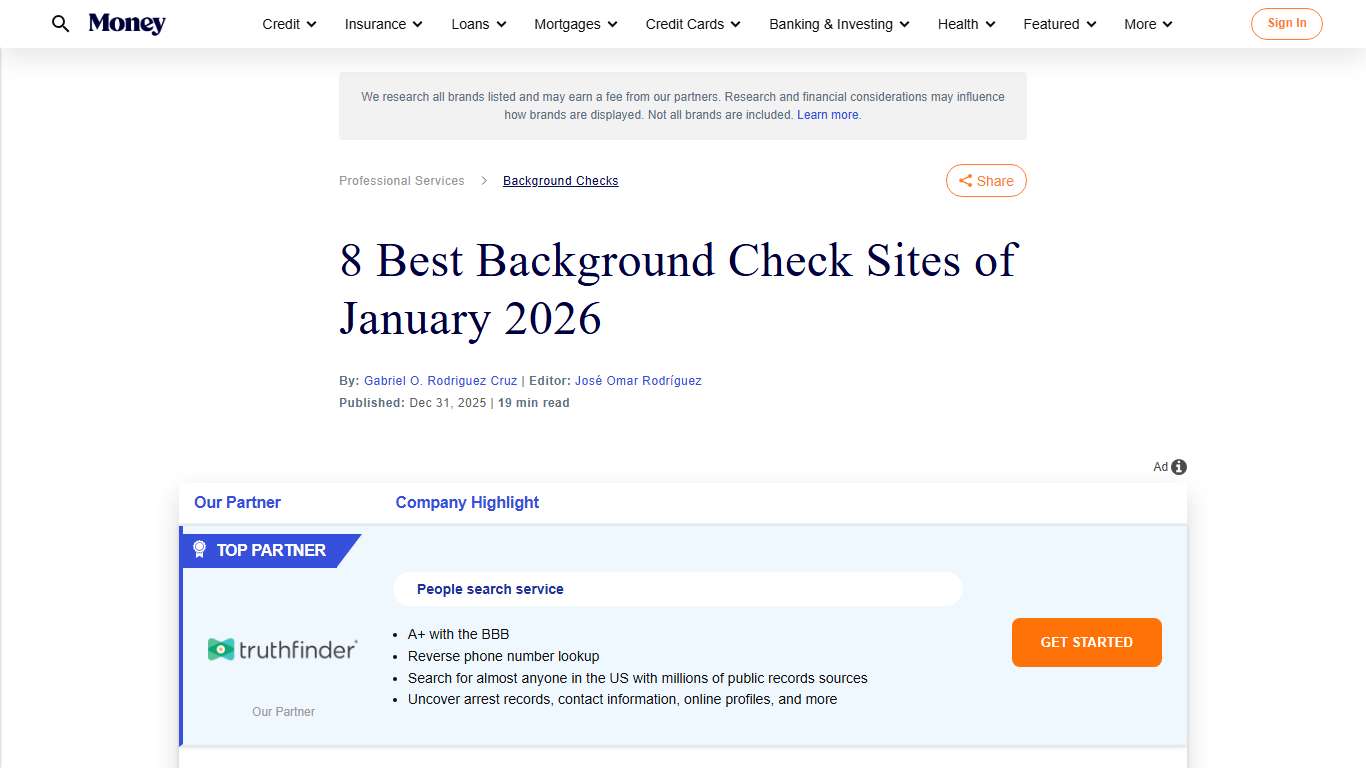 8 Best Background Check Sites of January 2026 | Money