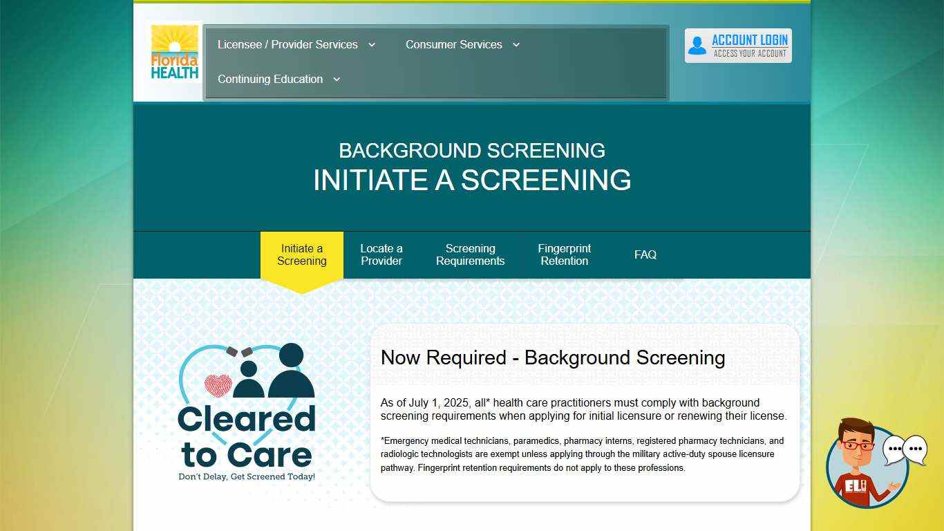 Initiate a Screening - FL HealthSource • Health Care Resources for Consumers & Providers